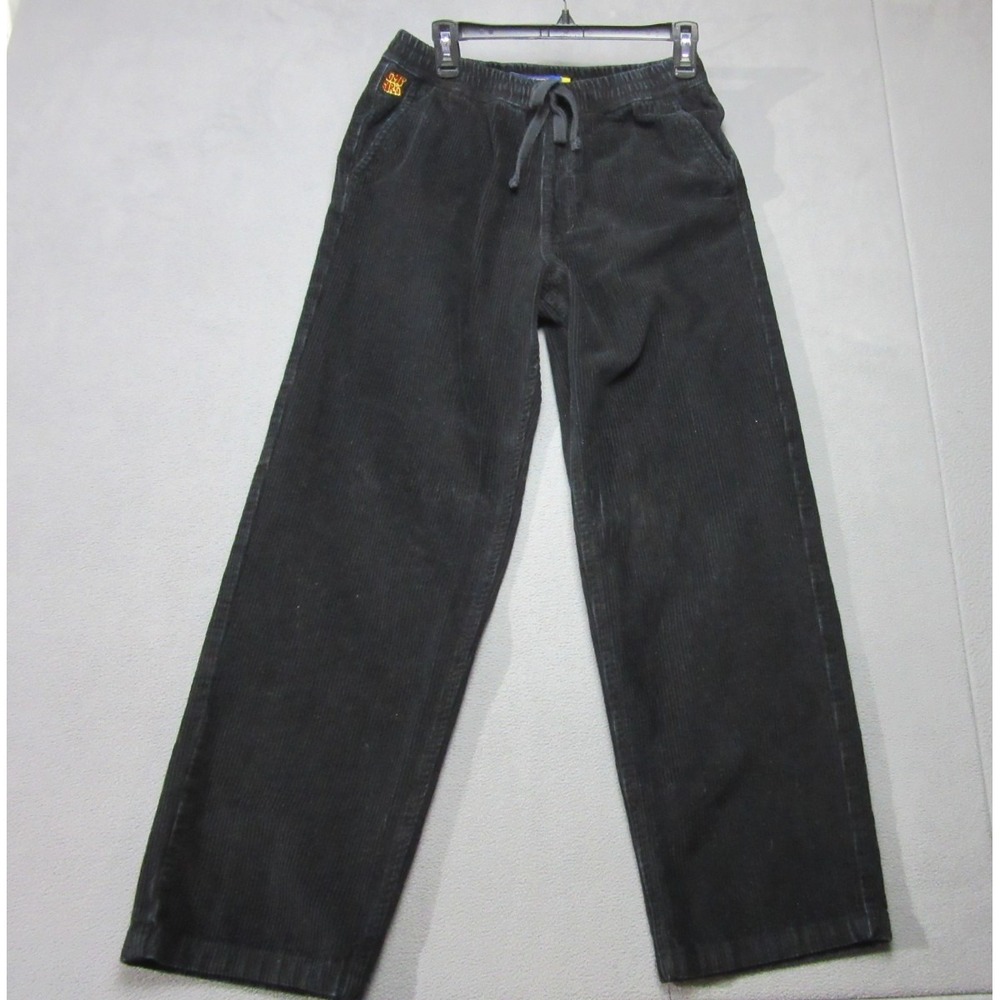 Empyre Pants Men XS Black Corduroy Skater Relaxed Fit Baggy Straight Leg